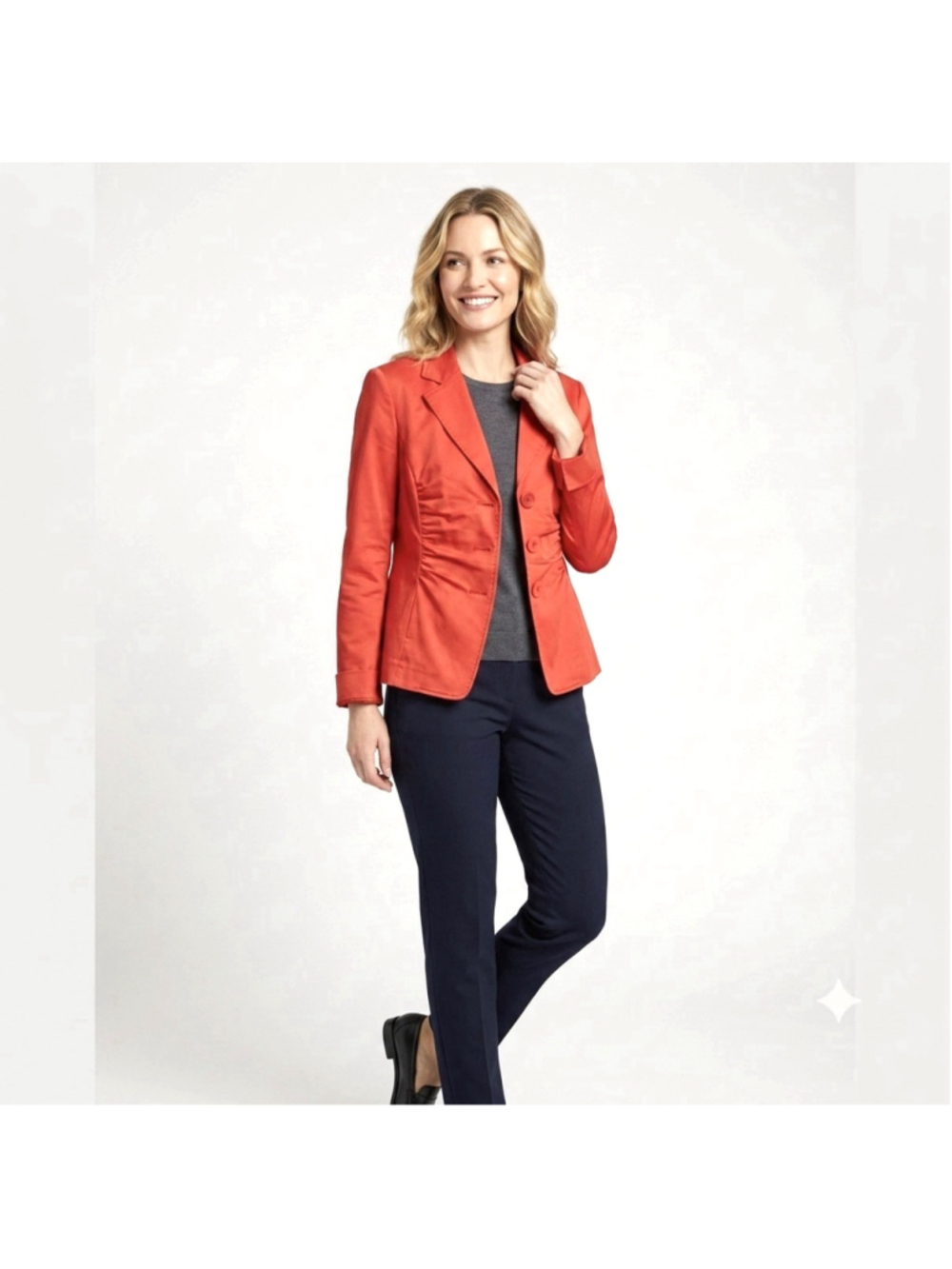 Lafayette 148 Women’s Red Coral Blazer Jacket Professional Preppy Sz 8
